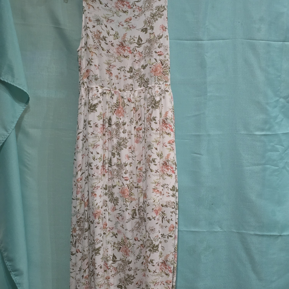Frye Women's Summer Maxi Dress Floral Pattern Fully Lined Button Front EUC - Picture 3 of 7